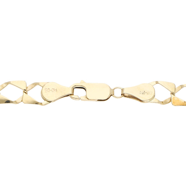 Pulsera de tres eslabones por uno en oro amarillo 14 kilates.