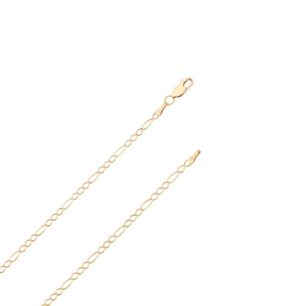 Collar de tres eslabones por uno platinado en oro amarillo 14 kilates.