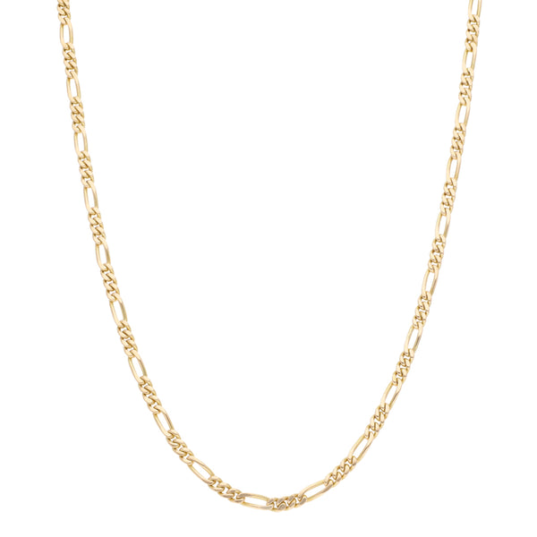 Collar de tres eslabones por uno en oro amarillo 14 kilates.