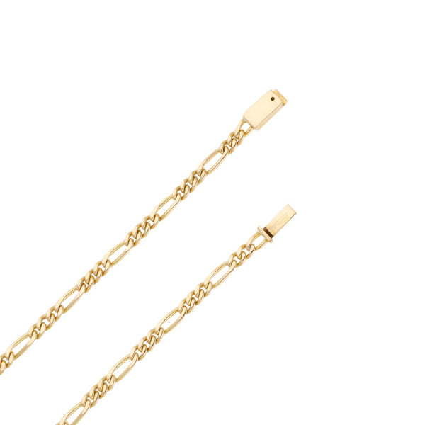 Collar de tres eslabones por uno en oro amarillo 14 kilates.