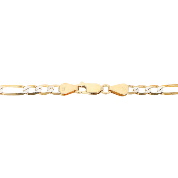 Pulsera de tres eslabones por uno platinado por uno en oro amarillo 14 kilates.