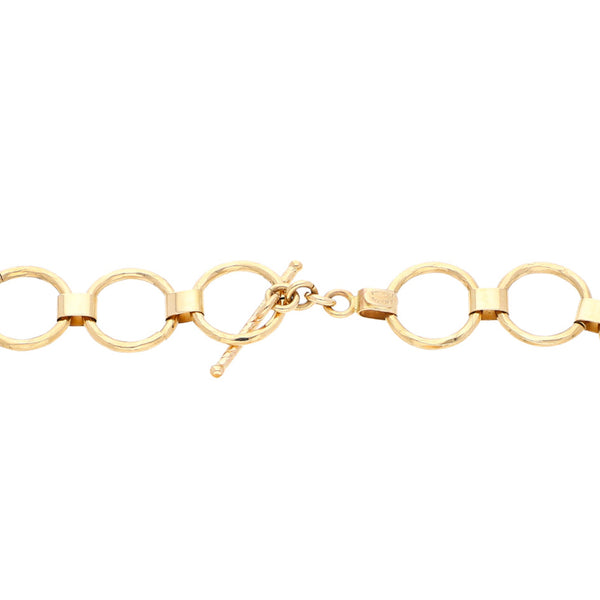 Pulsera eslabón encontrado en oro amarillo 14 kilates.