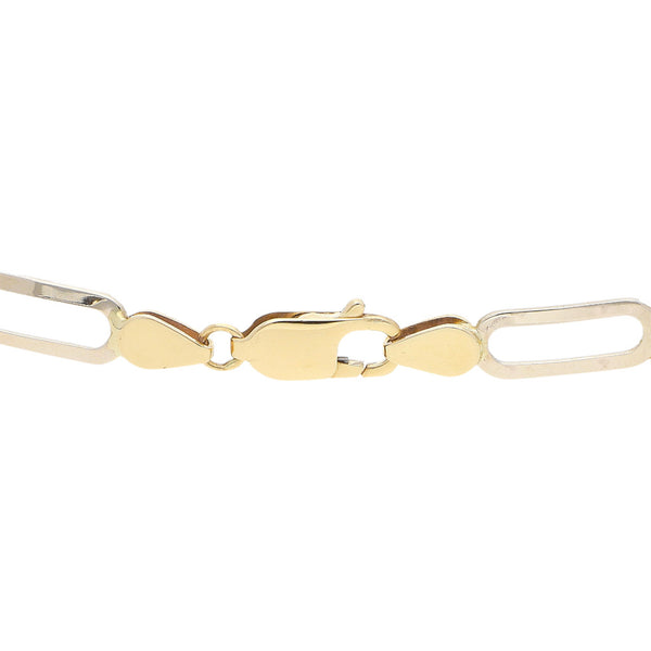 Pulsera eslabón combinado en oro dos tonos 14 kilates.