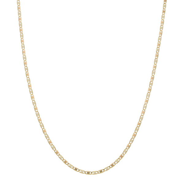 Collar eslabón nudo marino en oro tres tonos 14 kilates.