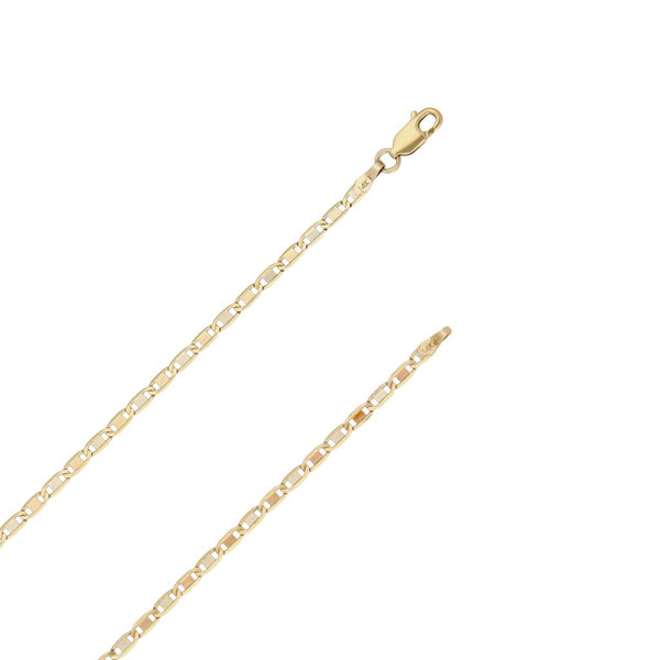 Collar eslabón nudo marino en oro tres tonos 14 kilates.