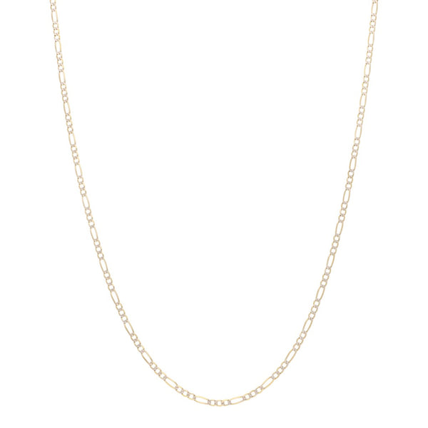 Collar de tres eslabones por uno platinado en oro amarillo 14 kilates.