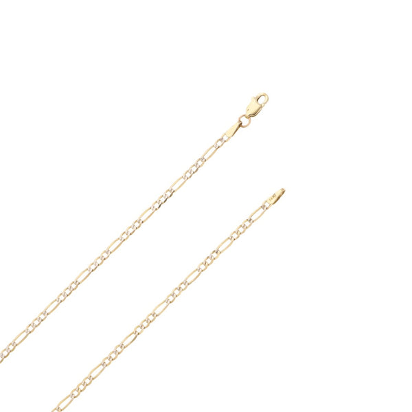 Collar de tres eslabones por uno platinado en oro amarillo 14 kilates.