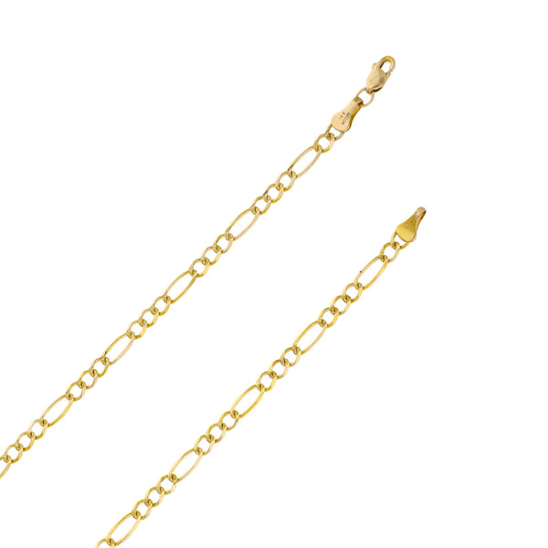 Pulsera de tres eslabones por uno en oro amarillo 14 kilates.