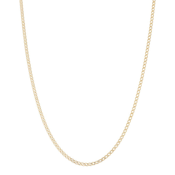 Collar eslabón encontrado doble en oro amarillo 18 kilates.
