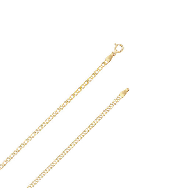 Collar eslabón encontrado doble en oro amarillo 18 kilates.