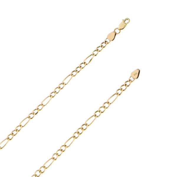 Collar de tres eslabones por uno en oro amarillo 12 kilates.