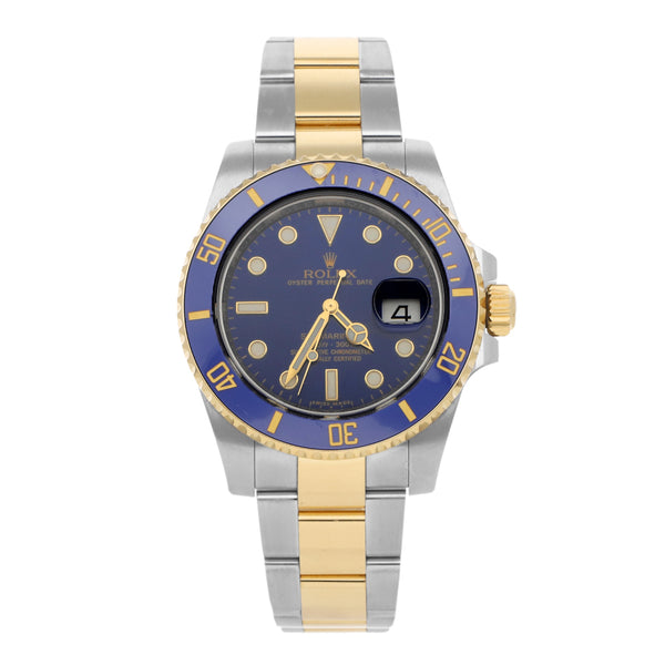 Reloj Rolex para caballero modelo Oyster Perpetual Date Submariner vistas oro 18 kilates.