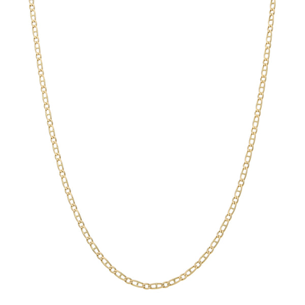 Collar eslabón combinado en oro amarillo 14 kilates.