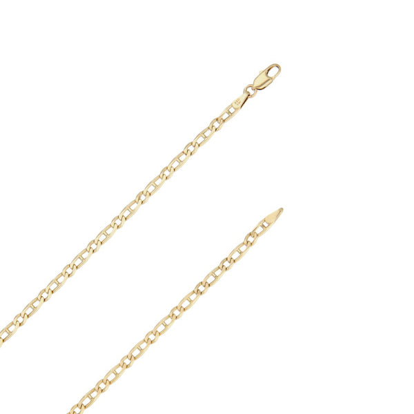 Collar eslabón combinado en oro amarillo 14 kilates.