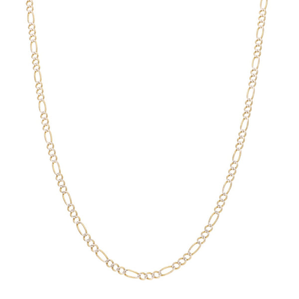 Collar de tres eslabones por uno platinados en oro amarillo 14 kilates.