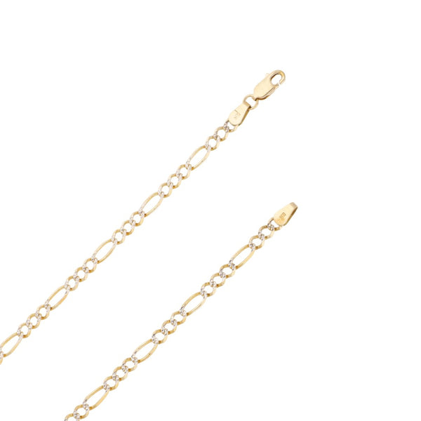 Collar de tres eslabones por uno platinados en oro amarillo 14 kilates.