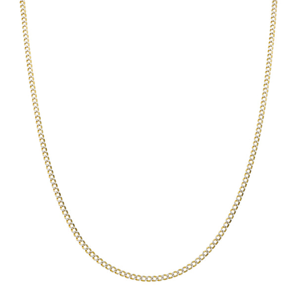 Collar eslabón barbado platinado en oro amarillo 14 kilates.