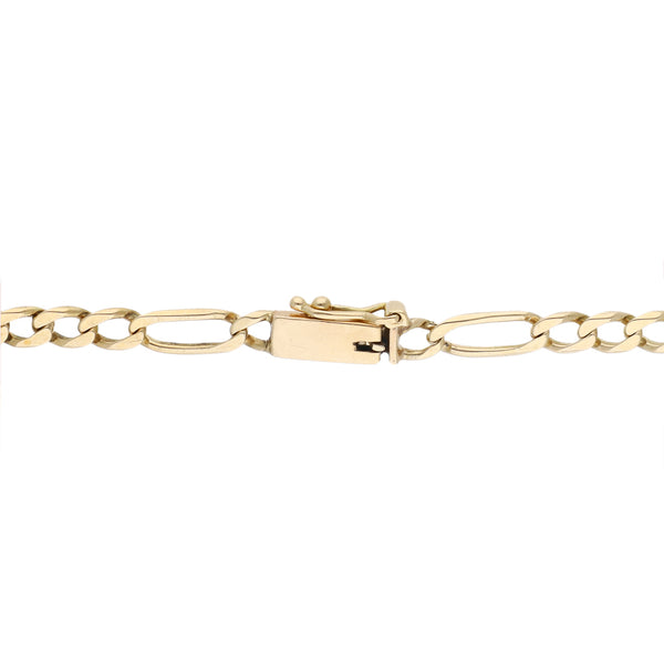 Pulsera de tres eslabones por uno en oro amarillo 14 kilates.