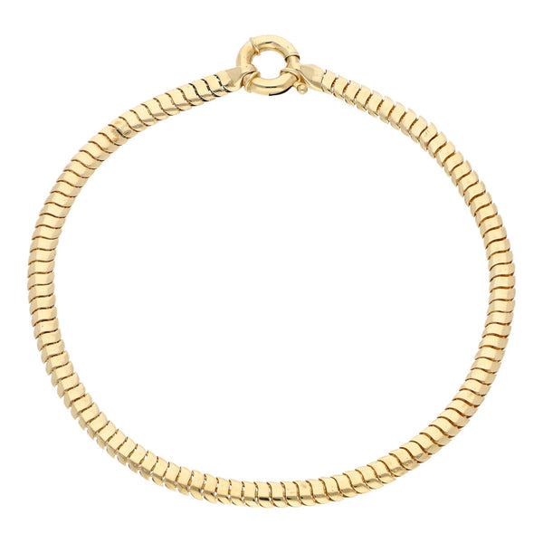 Eslabón panza de víbora en oro amarillo en oro amarillo 14 kilates.