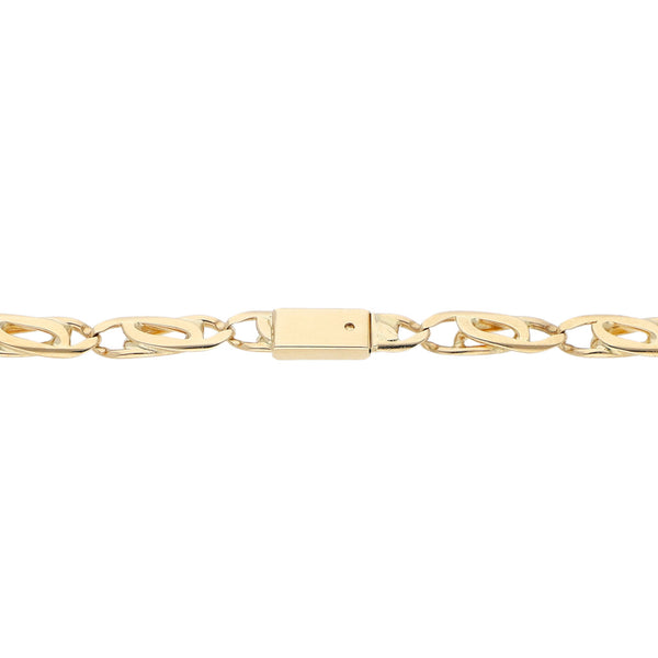 Pulsera eslabón nudo egipcio en oro amarillo 14 kilates.