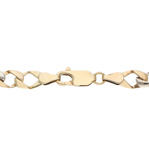 Pulsera de dos eslabones por uno en oro dos tonos 14 kilates.