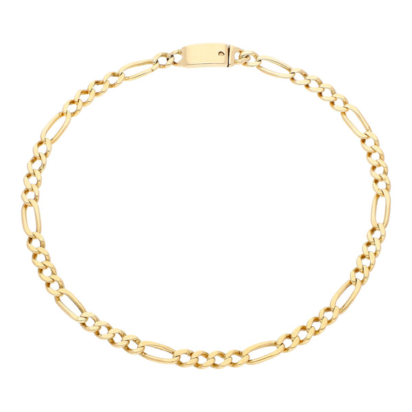 Pulsera de cuatro eslabones por uno en oro amarillo 14 kilates.