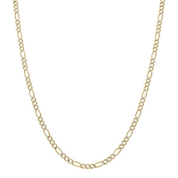 Collar de tres eslabones por uno platinado en oro tres tonos 14 kilates.