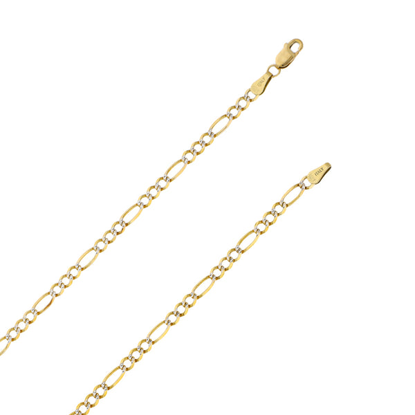 Collar de tres eslabones por uno platinado en oro tres tonos 14 kilates.