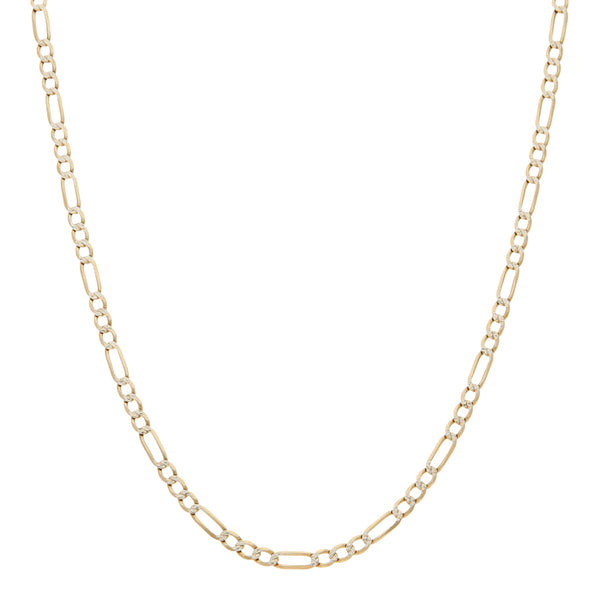 Collar de tres eslabones por uno platinado en oro amarillo 14 kilates.