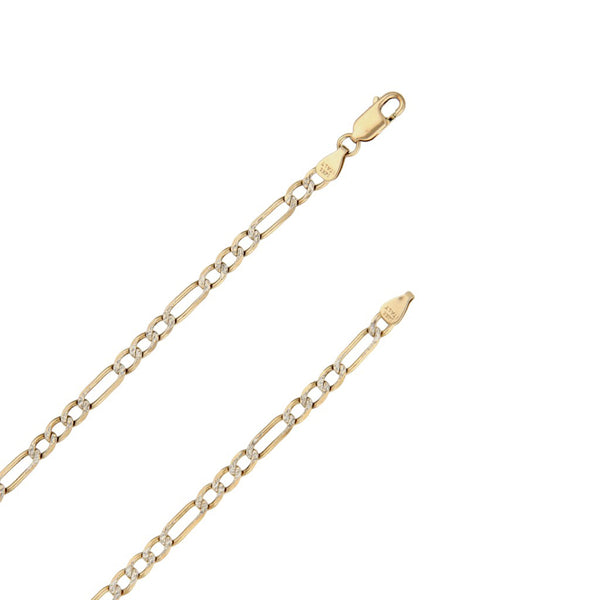 Collar de tres eslabones por uno platinado en oro amarillo 14 kilates.