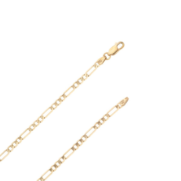 Collar de tres eslabones por uno en oro amarillo 14 kilates.
