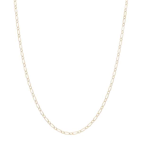 Collar eslabón combinado platinado en oro amarillo 14 kilates.