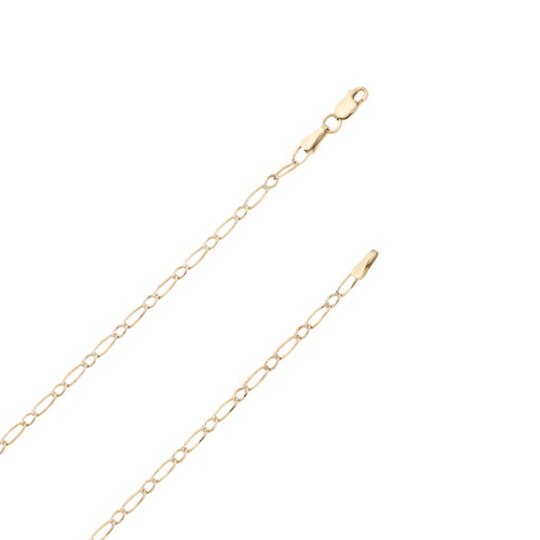 Collar eslabón combinado platinado en oro amarillo 14 kilates.