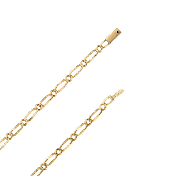 Collar eslabón combinado en oro amarillo 14 kilates.