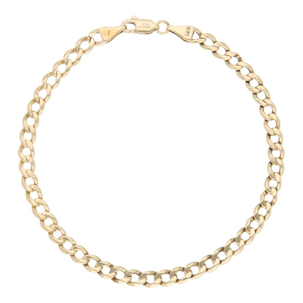 Pulsera eslabón encontrado en oro amarillo 14 kilates.