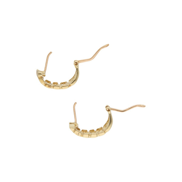 Aretes calados con circonias en oro amarillo 14 kilates.