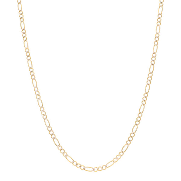 Collar de tres eslabones por uno platinado en oro amarillo 14 kilates.
