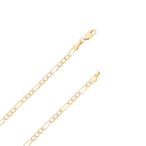 Collar de tres eslabones por uno platinado en oro amarillo 14 kilates.