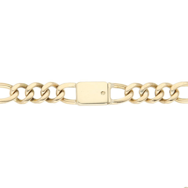 Pulsera de tres eslabones por uno en oro amarillo 14 kilates.