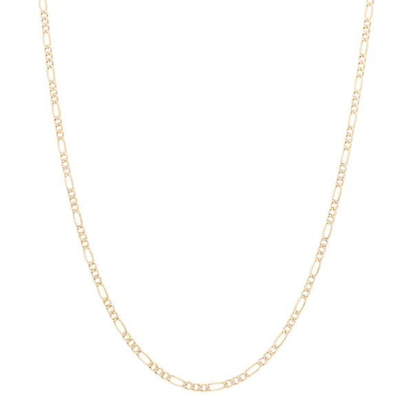 Collar de tres eslabones por uno platinados en oro amarillo 14 kilates.