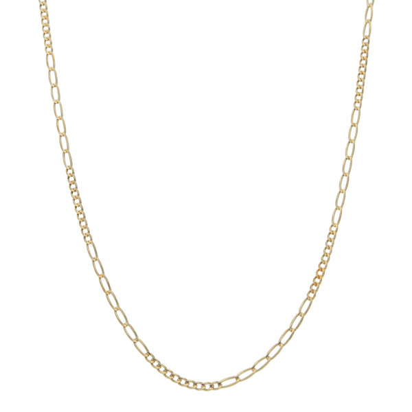 Collar de diez eslabones por siete en oro amarillo 14 kilates.
