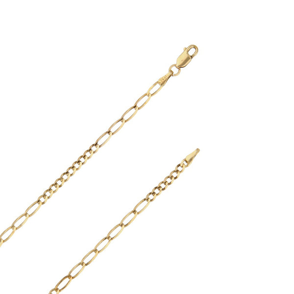 Collar de diez eslabones por siete en oro amarillo 14 kilates.