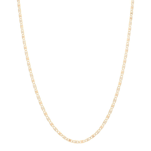 Collar eslabón nudo marino en oro tres tonos 14 kilates.