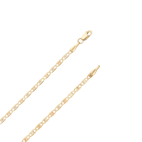 Collar eslabón nudo marino en oro tres tonos 14 kilates.