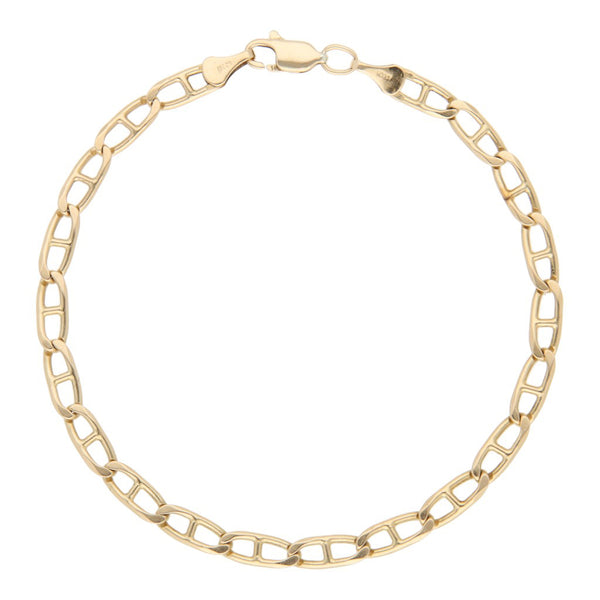 Pulsera eslabón nudo marino en oro amarillo 14 kilates.