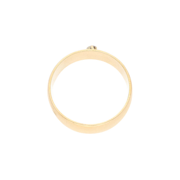 Argolla diseño especial con circonia en oro amarillo 14 kilates.