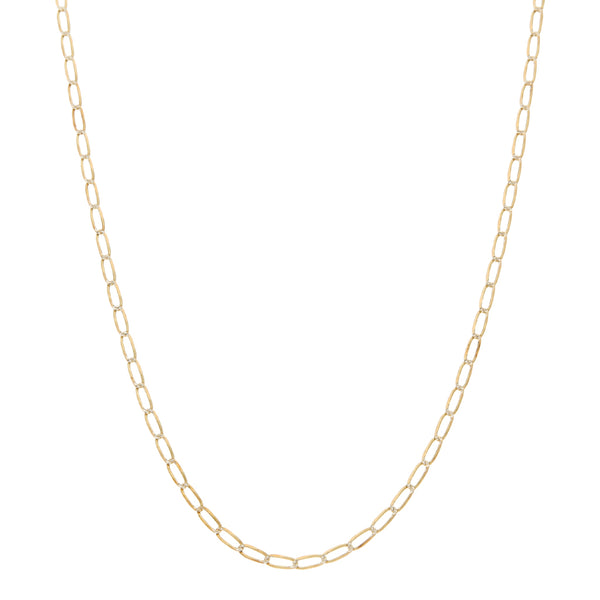 Collar eslabón encontrado platinado en oro amarillo 14 kilates.