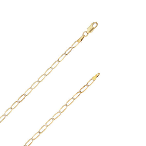 Collar eslabón encontrado platinado en oro amarillo 14 kilates.