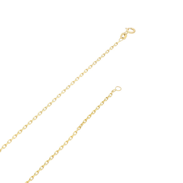 Collar eslabón cruzado en oro amarillo 14 kilates y cruz diseño especial en oro amarillo 18 kilates.