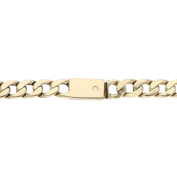 Pulsera eslabón barbado en oro amarillo 14 kilates.